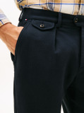 Blue Harlem Tapered Pleated Twill Trousers  Men