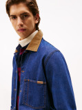 Blue Corduroy Collar Denim Chore Jacket  Men