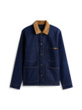 Blue Corduroy Collar Denim Chore Jacket  Men
