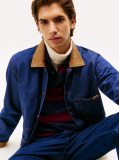 Blue Corduroy Collar Denim Chore Jacket  Men