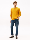 Yellow Pure Wool Cable Knit Jumper  Men