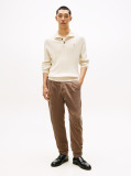 Beige Pima Cotton Mock Neck Sweater  Men