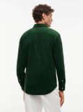 Green Regular Fit Flag Embroidery Corduroy Shirt  Men