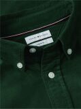 Green Regular Fit Flag Embroidery Corduroy Shirt  Men
