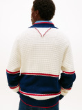 Multi Colour-Blocked Relaxed Letterman Cardigan  Men