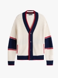 Multi Colour-Blocked Relaxed Letterman Cardigan  Men