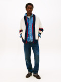Multi Colour-Blocked Relaxed Letterman Cardigan  Men