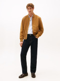 Brown Smart Casual Suede Bomber Jacket  Men