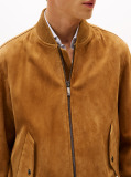 Brown Smart Casual Suede Bomber Jacket  Men