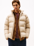 Beige Water Repellent Down Puffer Jacket  Men