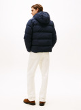 Blue Water Repellent Down Hooded Puffer Jacket  Men