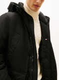 Black Water Repellent Down Hooded Rockie Parka  Men
