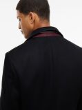 Black Smart Casual Wool Blend Single Breasted Coat  Men