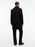 Black Smart Casual Wool Blend Single Breasted Coat  Men