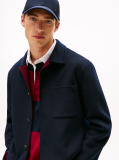 Blue Smart Casual Wool Blend Shirt Jacket  Men