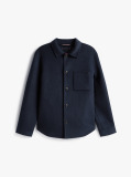 Blue Smart Casual Wool Blend Shirt Jacket  Men