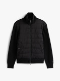 Black Smart Casual Mixed Texture Zip-Thru Jacket  Men