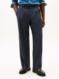 Blue Smart Casual Wool Blend Trousers  Men