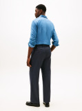 Blue Smart Casual Wool Blend Trousers  Men