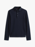 Μπλε Smart Casual Μακρυμάνικη Μπλούζα Πόλο Σε Slim Γραμμή  Άνδρες