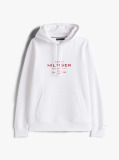 White Perfect for fighting the cold, this warm hoodie is enhanced with a stylish, tonal Tommy Hilfiger logo and crafted from high-quality interlock knit.  Men