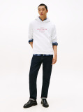 White Perfect for fighting the cold, this warm hoodie is enhanced with a stylish, tonal Tommy Hilfiger logo and crafted from high-quality interlock knit.  Men