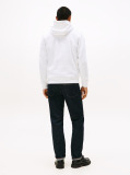 White Perfect for fighting the cold, this warm hoodie is enhanced with a stylish, tonal Tommy Hilfiger logo and crafted from high-quality interlock knit.  Men