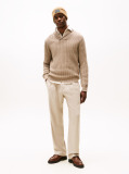Beige Smart Casual Wool Blend Shawl Collar Jumper  Men