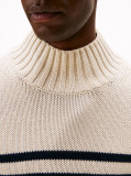 Multi Heritage Breton Stripe Relaxed Mock Neck Jumper  Men