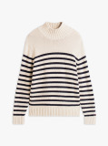 Multi Heritage Breton Stripe Relaxed Mock Neck Jumper  Men