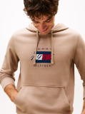 Μπεζ Hoody Με Σημαία Και Κορδόνι  Άνδρες
