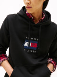 Μαύρο Hoody Με Σημαία Και Κορδόνι  Άνδρες