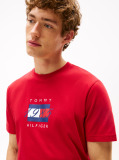Κόκκινο Jersey T-Shirt Με Σημαία  Άνδρες