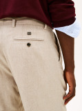 Beige Smart Casual Flannel Relaxed Trousers  Men