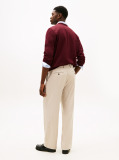 Beige Smart Casual Flannel Relaxed Trousers  Men