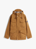 Brown Water Resistant Hooded Utility Jacket  Men