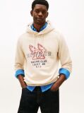 Beige Graphic Terry Drawstring Hoody  Men