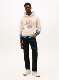 Beige Graphic Terry Drawstring Hoody  Men
