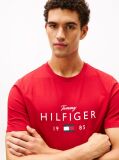 Red Logo Graphic Jersey Crew Neck T-Shirt  Men