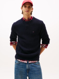 Blue Rib Crew Neck Jumper  Men