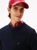 Blue Rib Crew Neck Jumper  Men