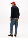 Blue Rib Crew Neck Jumper  Men