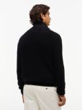 Black Rib Zip Through Cardigan  Men