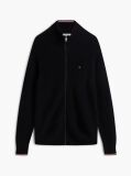 Black Rib Zip Through Cardigan  Men