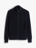 Blue Rib Zip Through Cardigan  Men