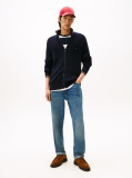 Blue Rib Zip Through Cardigan  Men