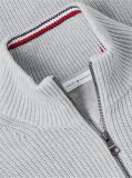 Grey Rib Zip Through Cardigan  Men