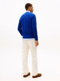 Blue Textured Knit Crew Neck Jumper  Men