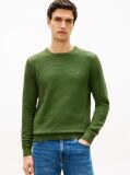 Green Textured Knit Crew Neck Jumper  Men