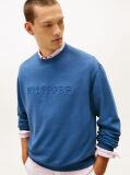 Blue Logo Terry Crew Neck Sweatshirt  Men